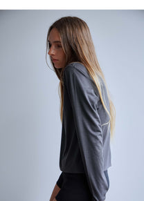 Merino Wool Long-Sleeve Knit Tee