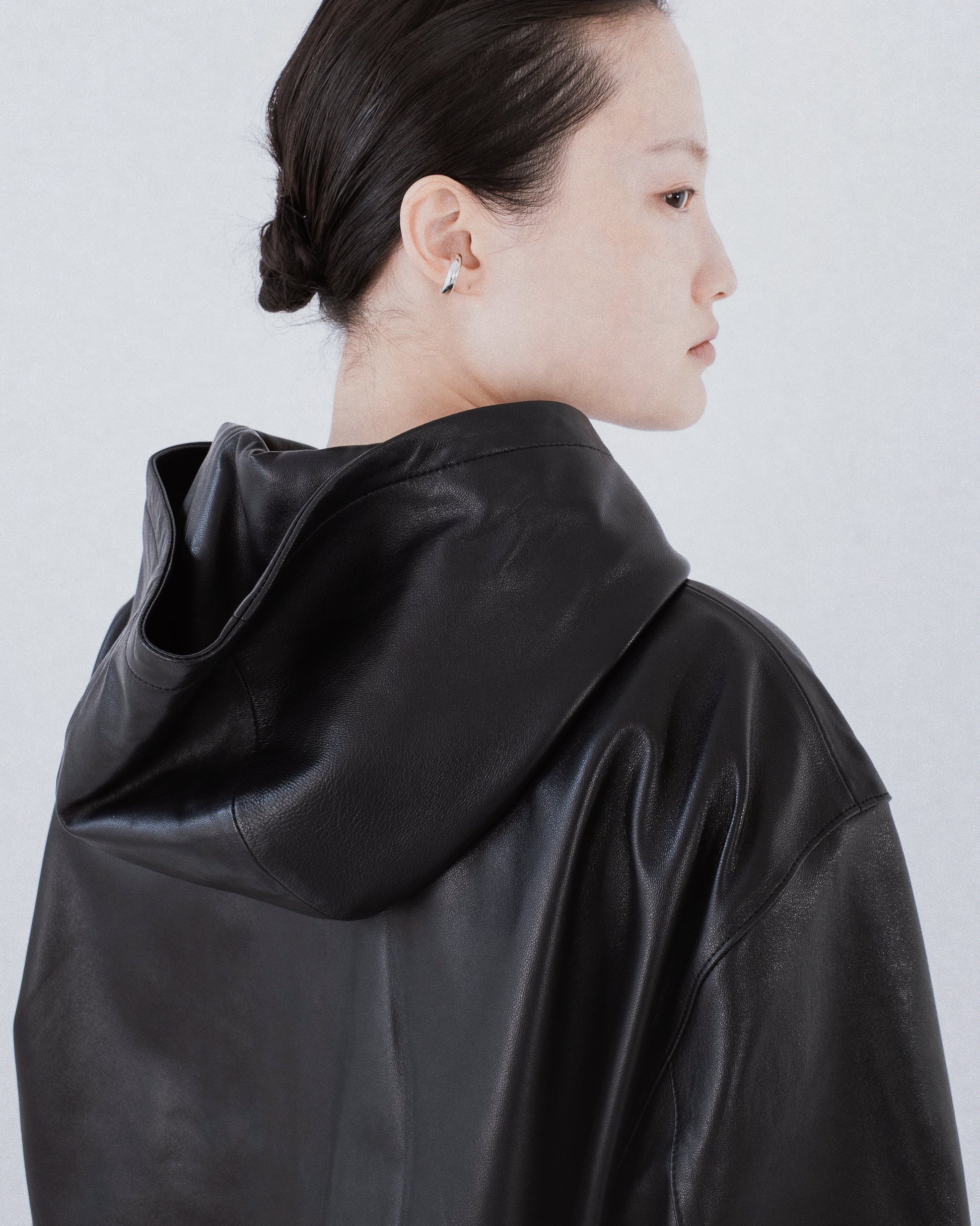 Essential Leather Zip Hoodie