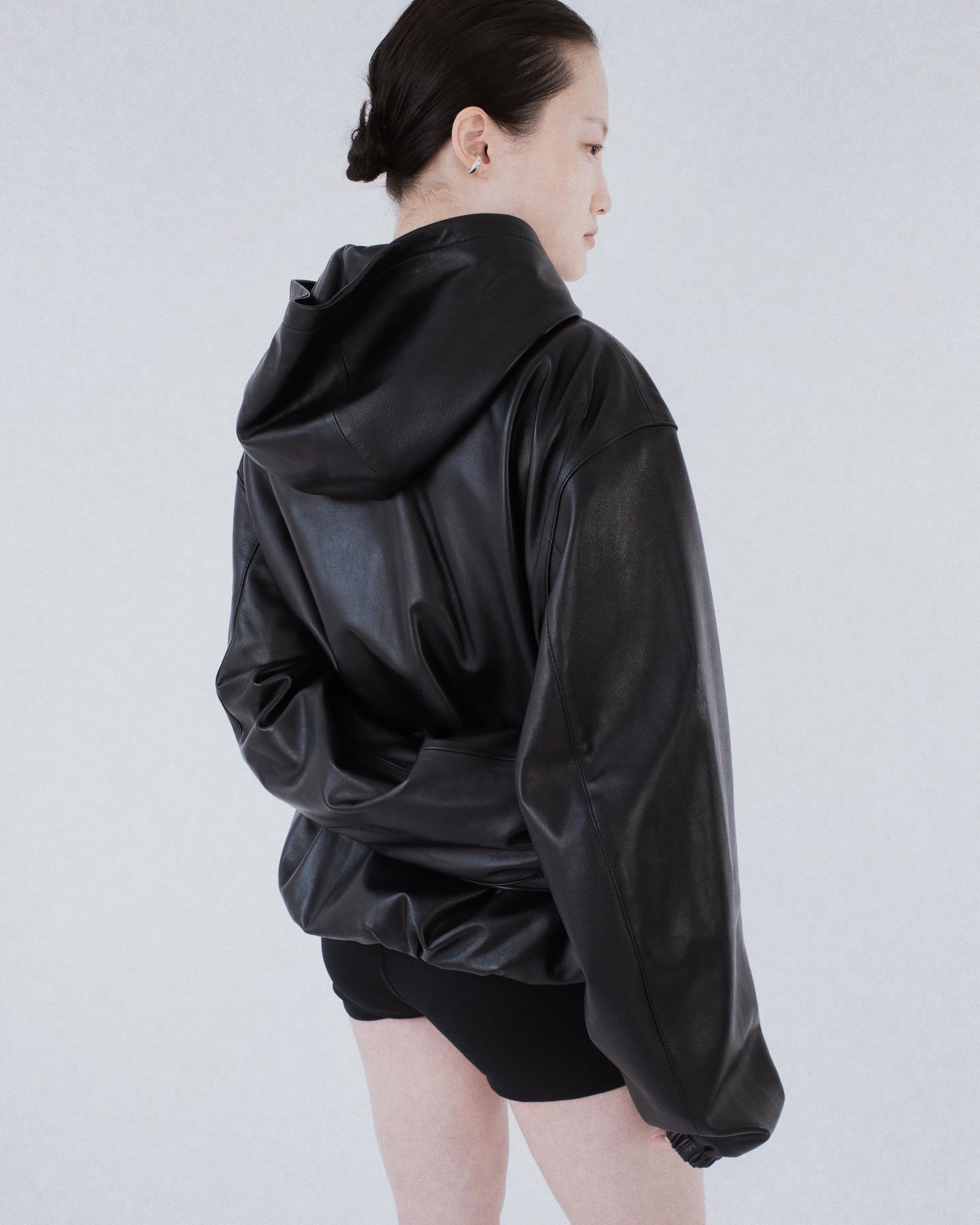 Essential Leather Zip Hoodie