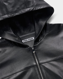 Leather Hoodie (Zip · Dolman Sleeve)