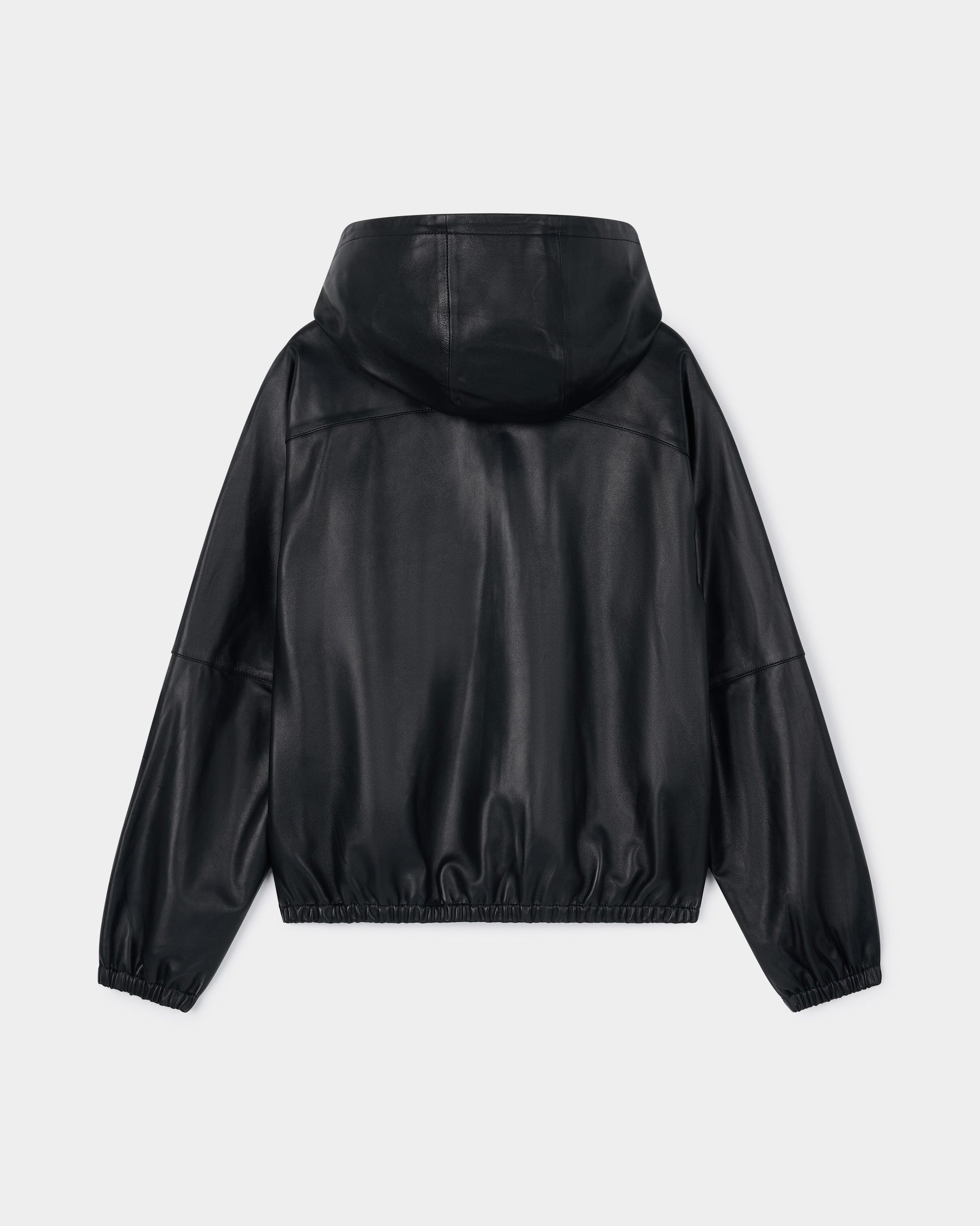 Leather Hoodie (Zip · Dolman Sleeve)