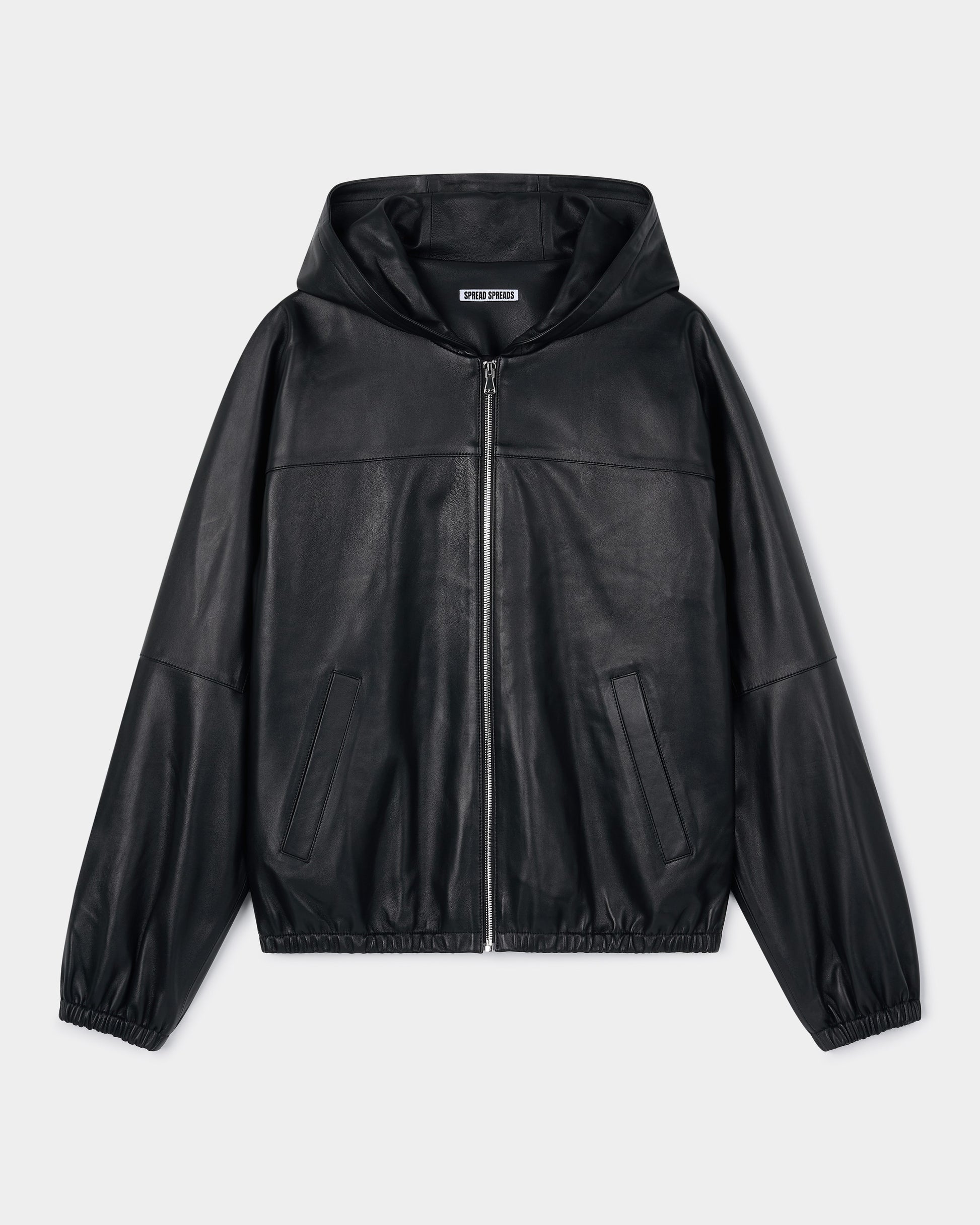 Leather Hoodie (Zip · Dolman Sleeve)