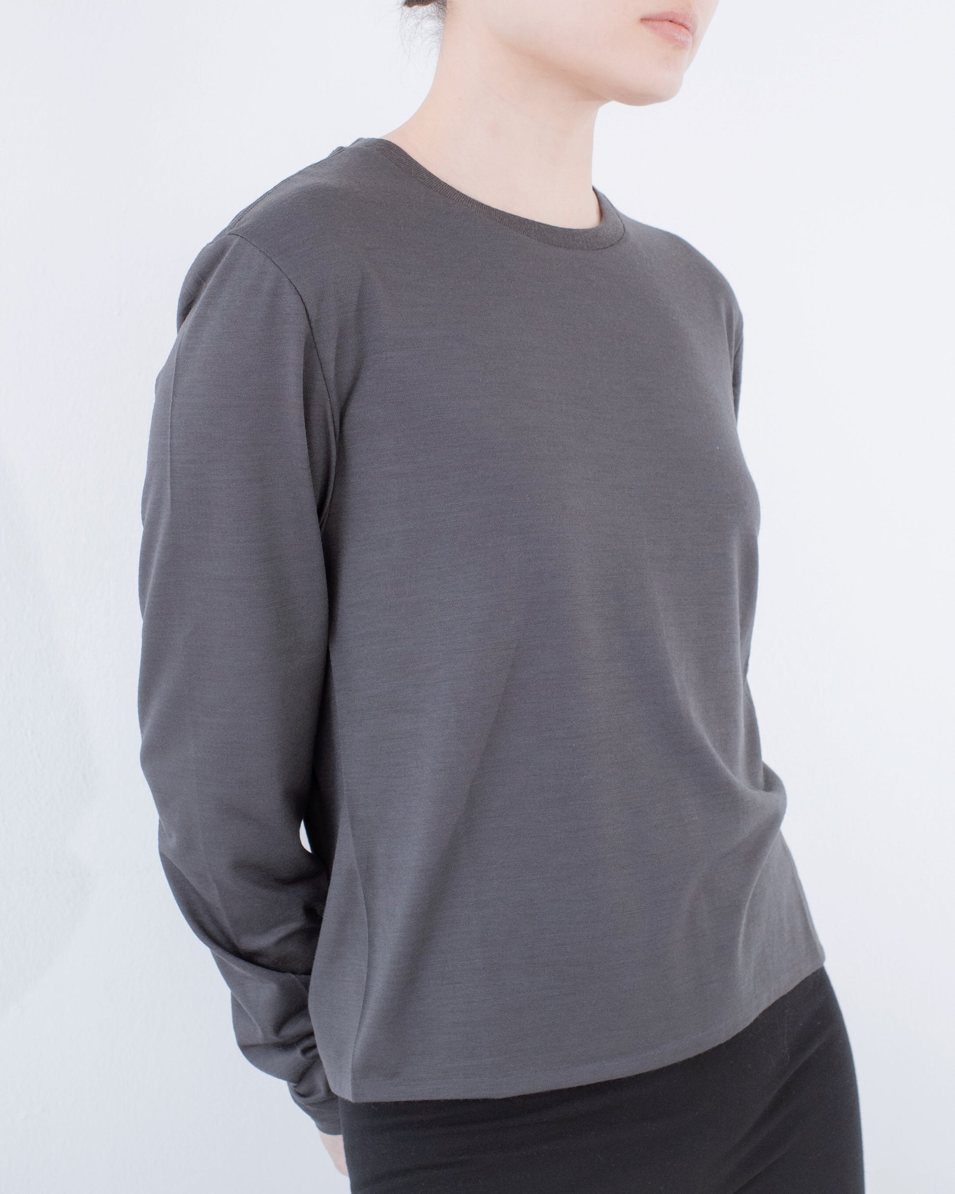Merino Wool Long-Sleeve Knit Tee