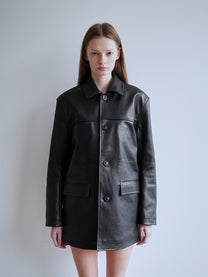 Leather Car Coat