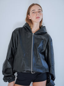 Essential Leather Zip Hoodie
